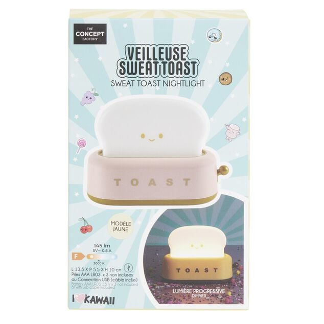 Lampe veilleuse forme toast grille-pain 13,5x5,5xH10cm