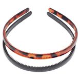 Serre tête plastique noir et marron x2