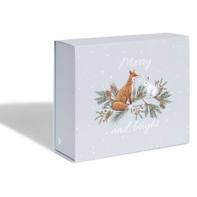 Boîte cadeau Noël pliable motif nature