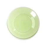 Assiette à dessert en verre vert bord blanc Ø20cm