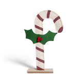 Sucre d'orge avec houx en feutrine à poser H30cm