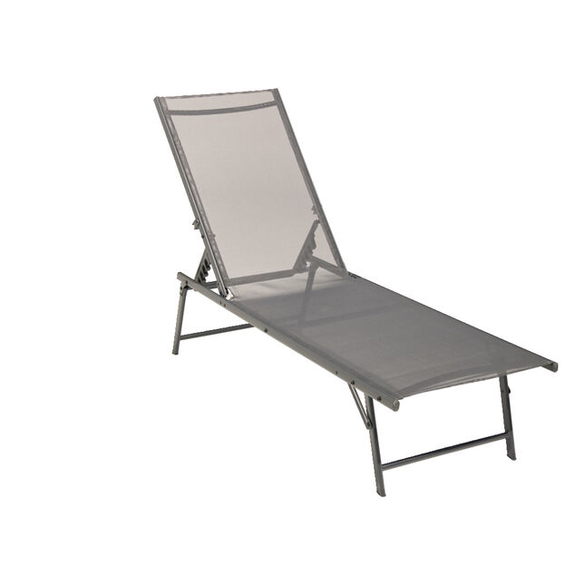 Bain de soleil transat Dream 5 positions gris 181x55xH33/90.5cm