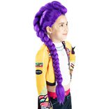 Perruque enfant fille KPOP Rumi longue tresse violette L89cm