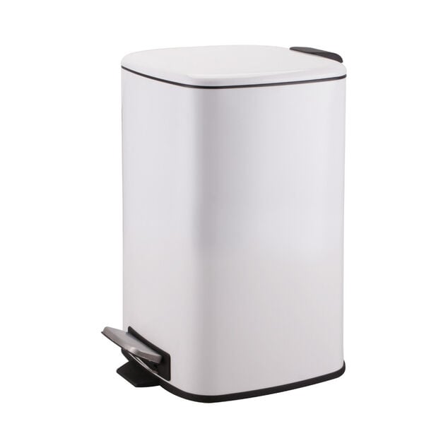 Poubelle p&eacute;dale blanche 20 L