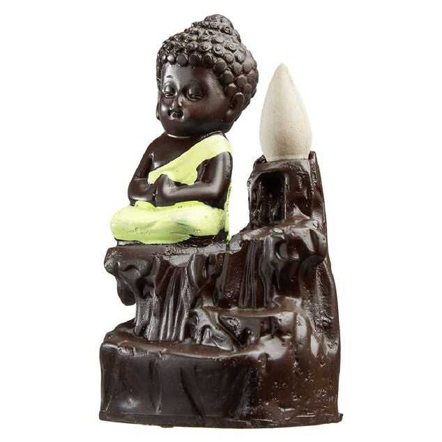 Porte encens bouddha en résine reflux cascade