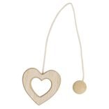 Embrasse aimantée forme coeur bois naturel