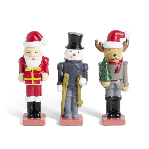 Lot de 3 figurines pour village anim&eacute; de No&euml;l th&egrave;me Casse-Noisette