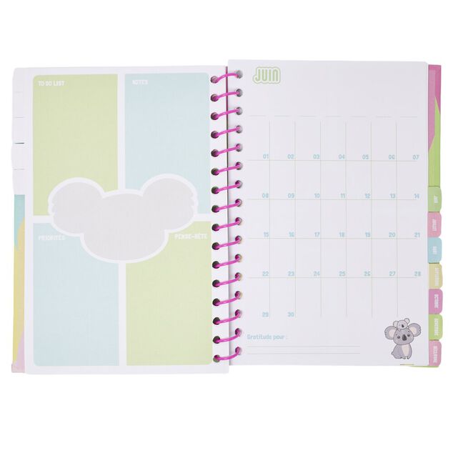Carnet kawaii Mon Calendrier &agrave; spirale format A5 14,8x21cm