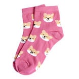 Chaussettes fille rose motifs renards T26/35