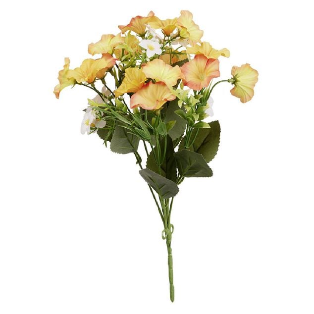 Piquet de fleurs artificielles Ipom&eacute;e orange jaune