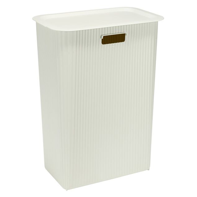 Pani&egrave;re &agrave; linge 40L avec couvercle L44X28XH53 cm blanc