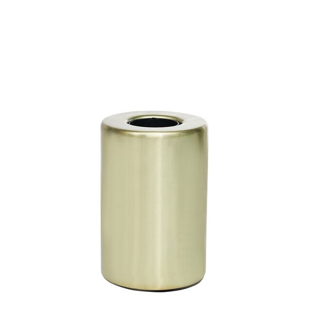 Lampe base ronde en m&eacute;tal jaune dor&eacute; &Oslash;8xH12cm
