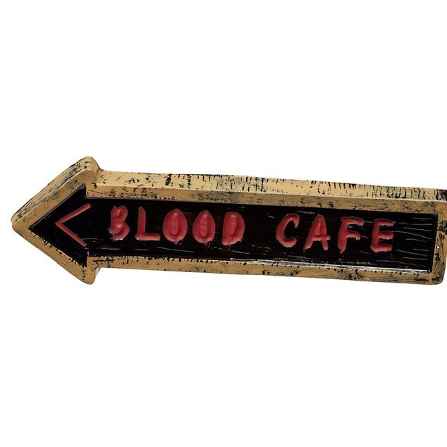 Panneau signal&eacute;tique Halloween party ou blood caf&eacute;