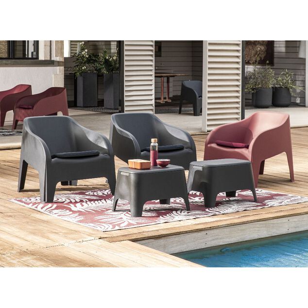 Fauteuil de jardin Gary plastique rouge terracotta 79x76,5xH70cm