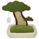 Lit pour chat avec griffoir forme arbre pin et corde de sisal