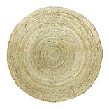 Tapis rond jute naturel d&eacute;co fil dor&eacute; &Oslash;90 cm