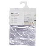 Nappe ronde plastique transparent motif pissenlit blanc
