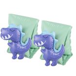 Paire de brassard vert avec dinosaure 3D bleu 22x25xH20cm