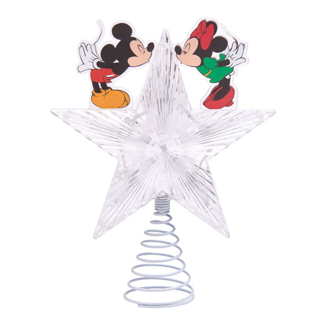Cimier t&ecirc;te de sapin No&euml;l lumineuse Mickey et Minnie Disney