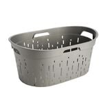 Panière à linge 42L plastique gris 4 poignées