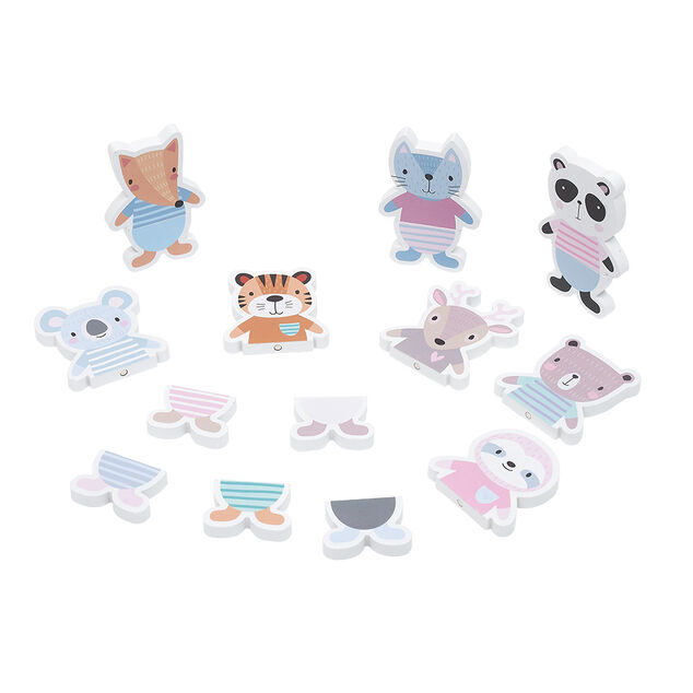 Puzzle magn&eacute;tique animal en bois 8 pi&egrave;ces