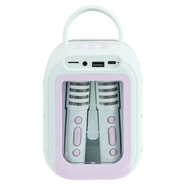 Enceinte karaok&eacute; La reine des neiges bluetooth plastique avec 2 micros H22cm
