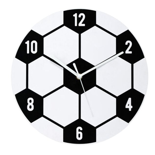 Horloge murale en bois &Oslash;30cm - 2 mod&egrave;les foot ou basket