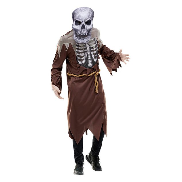 Masque adulte Halloween t&ecirc;te de mort grise