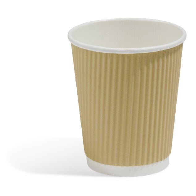 Gobelet cartonn&eacute; ext&eacute;rieur cannel&eacute; beige et blanc 20 cl x10