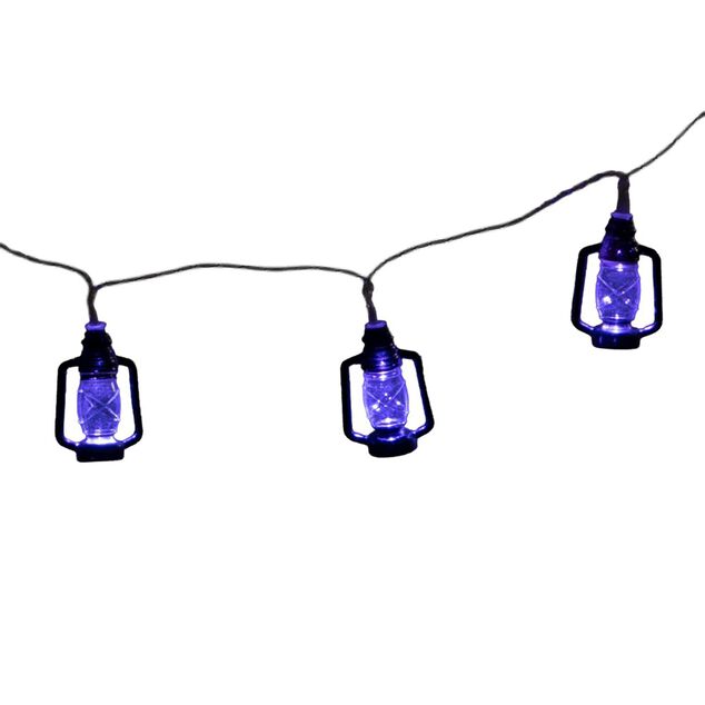 Guirlande Halloween LED x10 lanterne noir L165cm