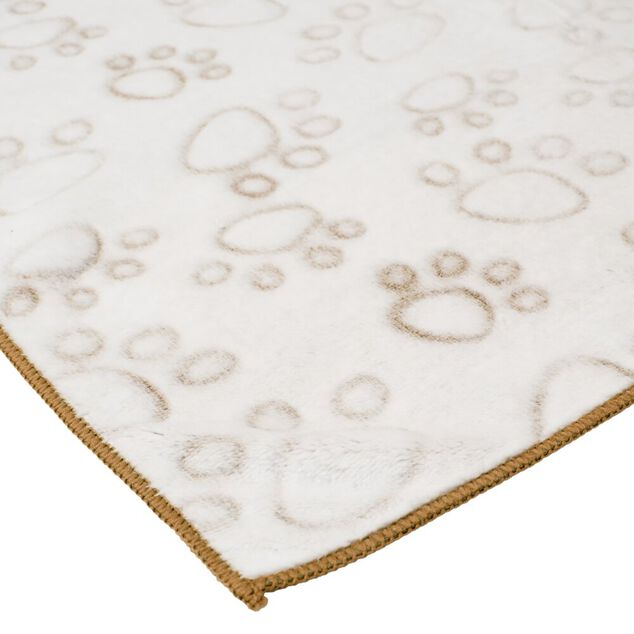 Plaid pour chien imprim&eacute; polyester L80X50X0,5 cm beige
