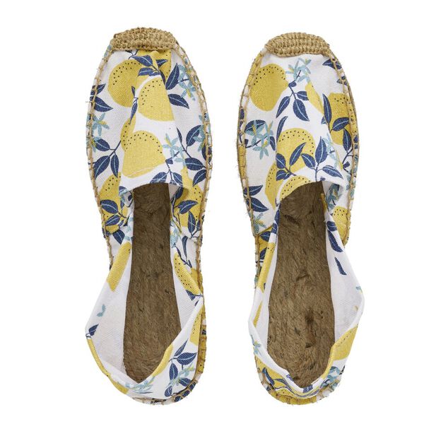 Espadrilles Femme imprim&eacute; bleu et jaune T36/40