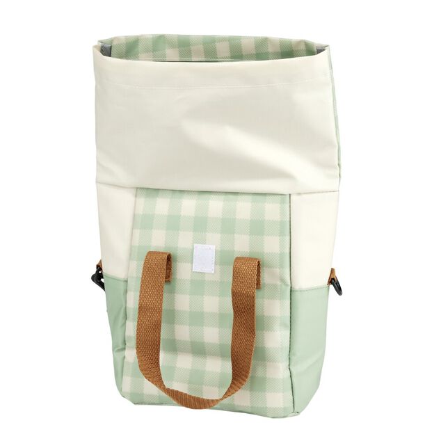 Sac isotherme 6L motif quadrillage vert 19x12xH39cm