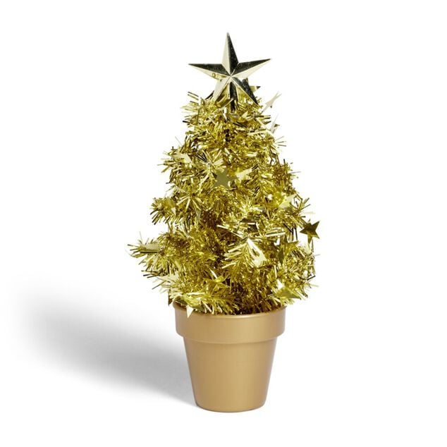 Sapin guirlande en pot à poser Ø11,5xH20cm - (3 coloris)