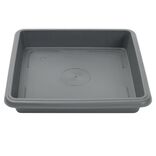 Soucoupe carr&eacute;e pot de fleur plastique gris anthracite 27,5x27,5cm