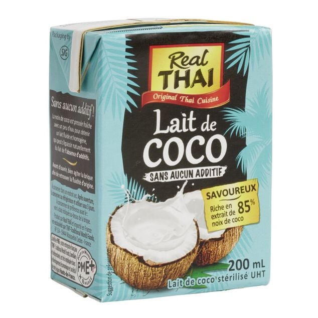 Lait de coco Real Thai sans additif brique UHT 20cl