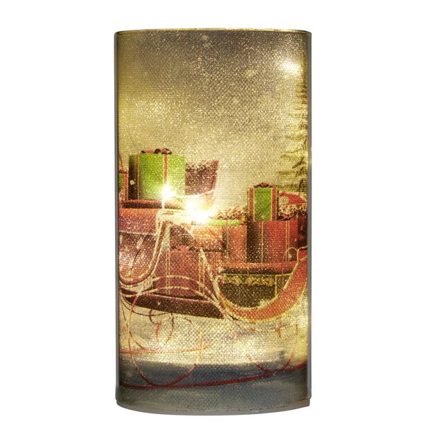 Bougie LED d&eacute;cor No&euml;l traditionnel &Oslash;8xH15cm (2 mod&egrave;les)