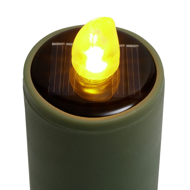 Borne solaire &agrave; planter en plastique forme bougie &Oslash;4xH98cm (2 mod&egrave;les)