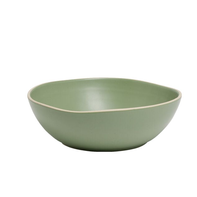 Saladier en fa&iuml;ence vert &Oslash;25xH8cm