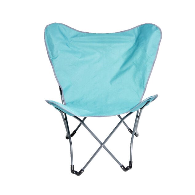 Chaise de camping pliable acier et polyester gris
