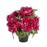 Pot fleur artificielle pivoine violet 6 tiges Ø28xH30cm