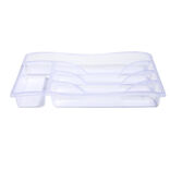 Range-couverts en plastique transparent - L.33xl.25,5xH.4cm