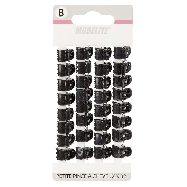 Mini pince plastique noir x32