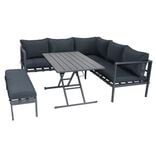 Ensemble repas de jardin Oslow 8 personnes m&eacute;tal gris