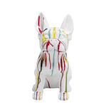 Bulldog décoratif grand modèle plastique blanc