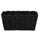 Pani&egrave;re de rangement carr&eacute;e tissu tress&eacute; gris 21,5x21,5xH12cm