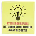 Signalétique adhésive "Bon réflexe lumière" - 8x8 cm