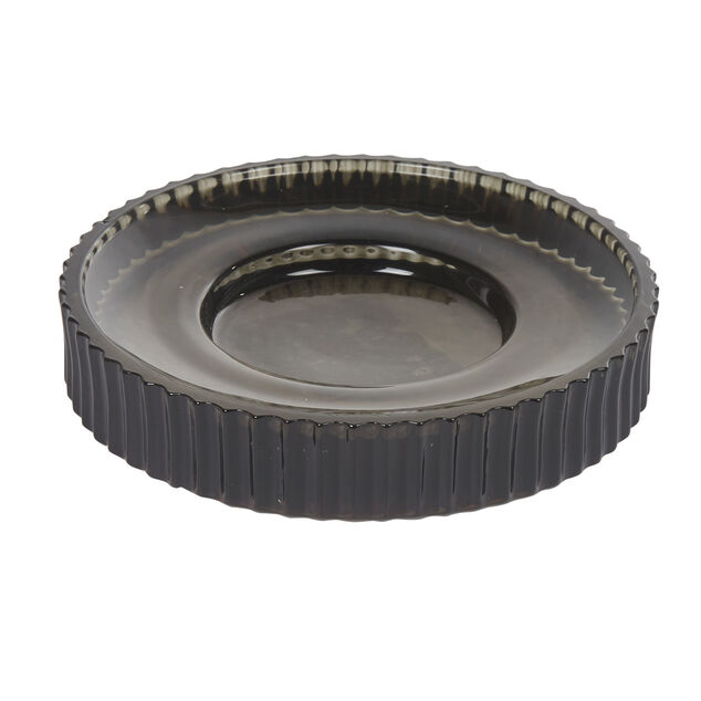 Porte-savon rond verre noir