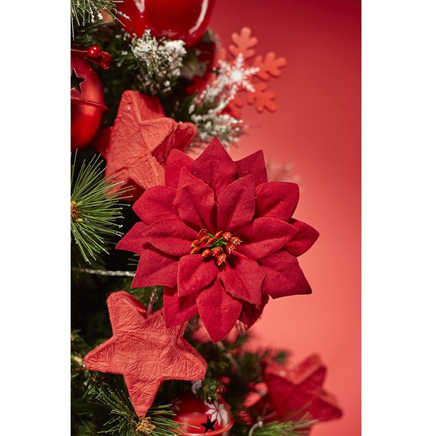 D&eacute;coration poinsettia rouge No&euml;l