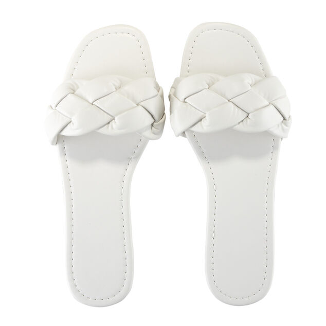 Sandales femme tressées simili blanc 39/40